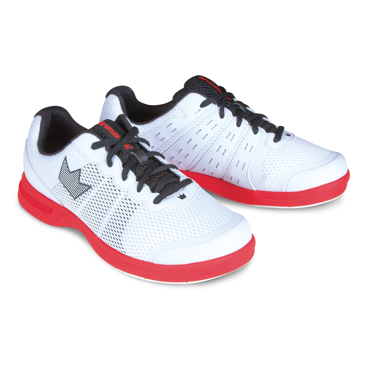 Brunswick Fuze White/Red Bowling Shoes * Performance synthetic uppers * Extra light molded EVA outsole * Pure slide microfiber slide soles on both shoes * Foam padded collar and tongue * Superior slide immediately * Right hand only *  * 