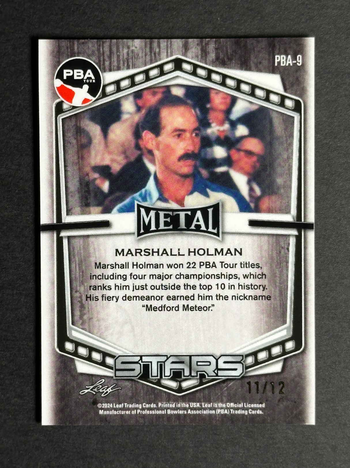 2024 Leaf Metal Stars PBA Trading Card Marshall Holman Atomic Ice /12