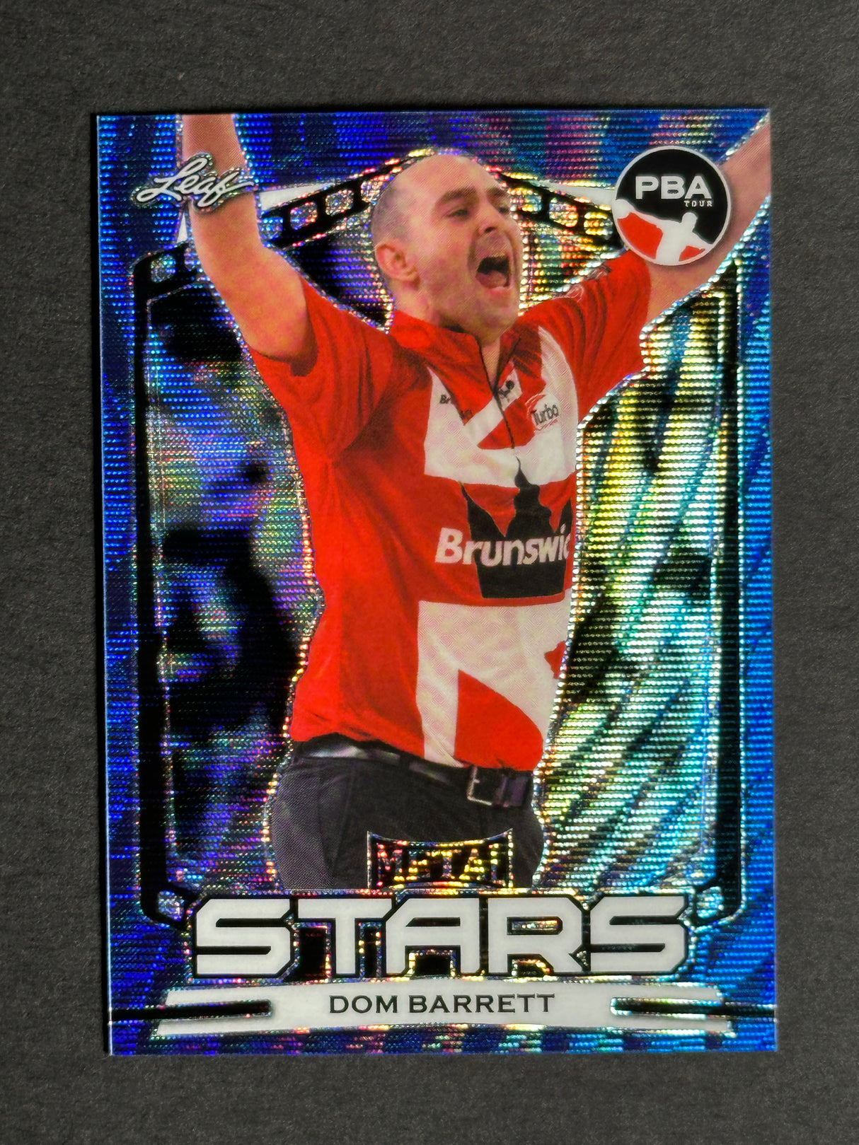 2024 Leaf Metal Stars PBA Trading Card Dominic Barrett Blue Wave /10