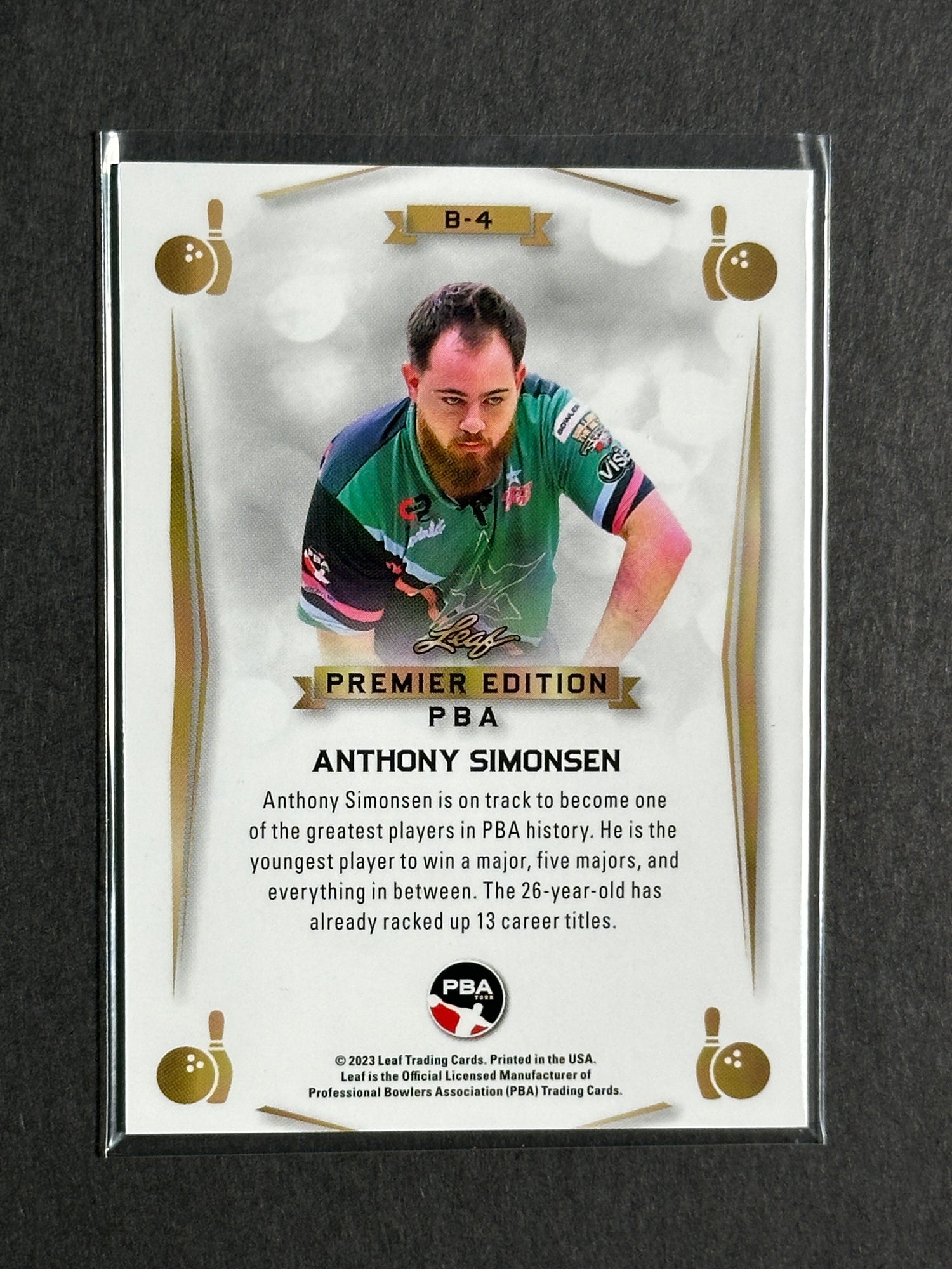 2023 Leaf Pba Trading Card Anthony Simonsen Inside Bowling 