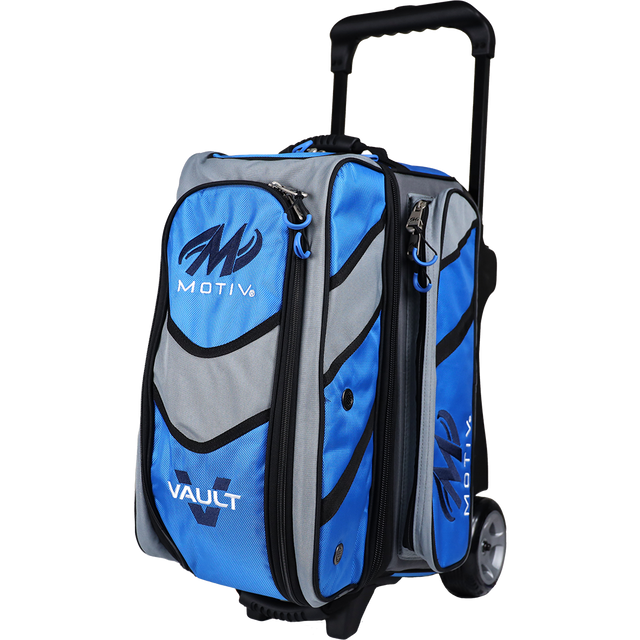 Motiv Vault 2 Ball Double Roller Cobalt Blue Bowling Bag suitcase league tournament play sale discount coupon online pba tour