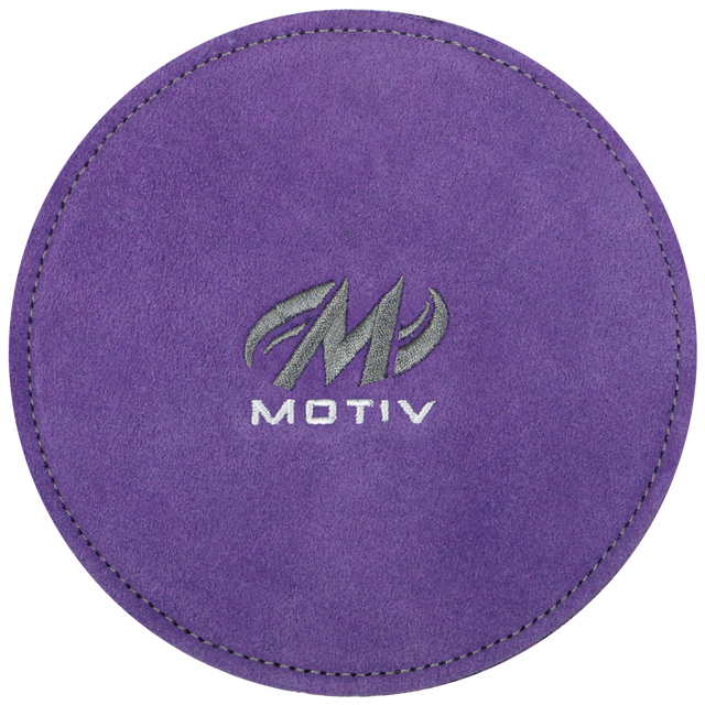 Motiv Disk Shammy Purple Premium leather construction. Highly absorbent shammy removes oil to maximize ball performance. 6" Disk design is easier to hold. Packaged in a zip-lock bag. Hand wash and air dry. inside bowling sale shammy towel for bowlers tournament league