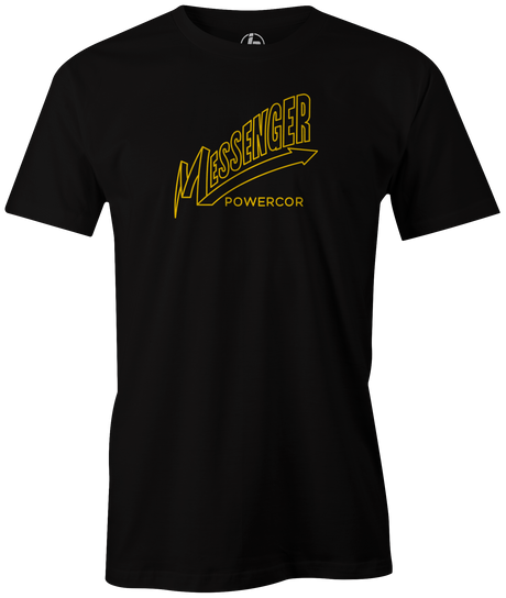 columbia-300-messenger-powercor-pearl-black-gold bowling-ball-logo-tee-shirt-bowler-tshirt