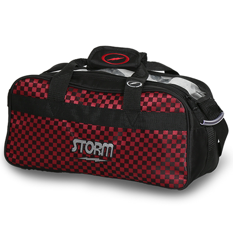 Storm 2 Ball Tote Black/Checkered Red Bowling Bag suitcase league tournament play sale discount coupon online pba tour