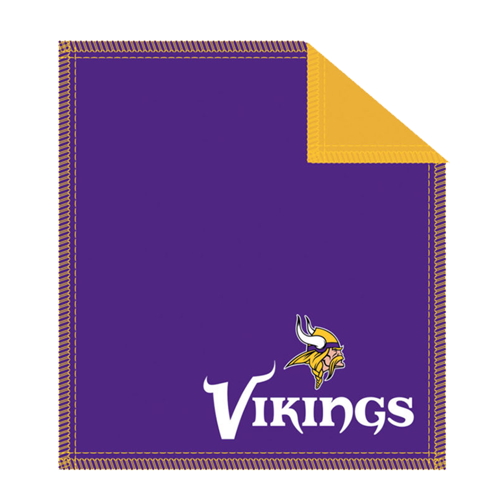 NFL Shammy Minnesota Vikings Ultimate oil removing pad Leather on both sides Restores tacky feel for better ball performance Embroidered logos 8" x 7.5"